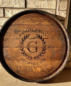 Whiskey Barrel Head with Hoop & 3" Stave I DO Collection (C4)