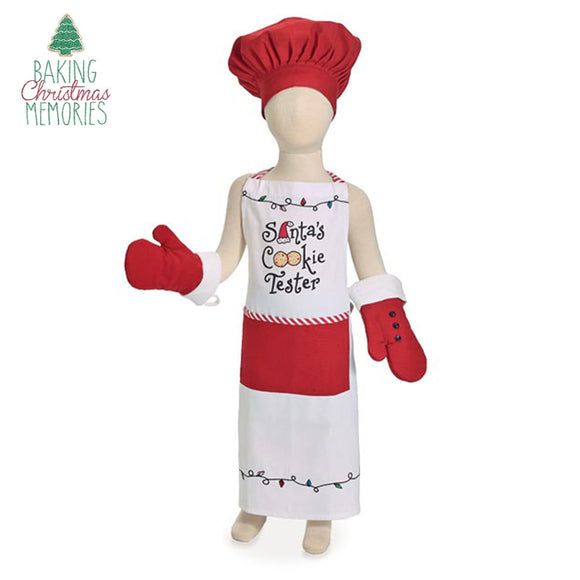Santa's Cookie Tester Child's Apron Set